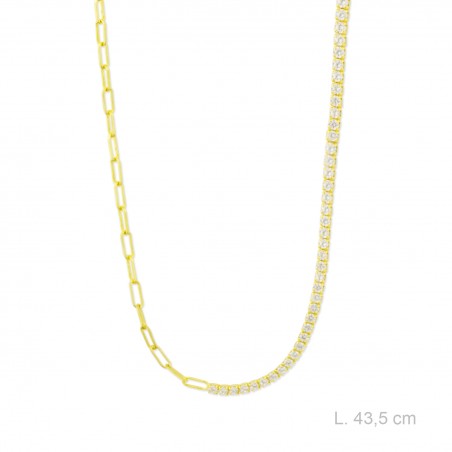 Gargantilha em Prata Esterlina com zircônia