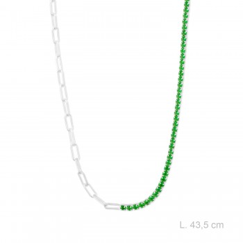 Silver necklace with cubic...