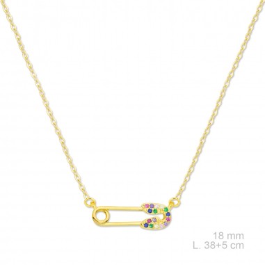 Silver necklace with cubic zirconium