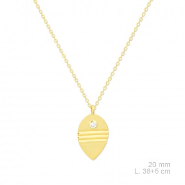 Gargantilha em Prata Esterlina e Zircões (Madrepérola)