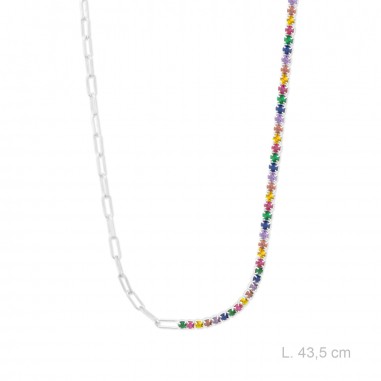 Silver necklace with cubic zirconium