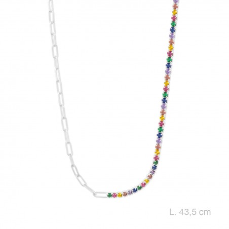 Silver necklace with cubic zirconium