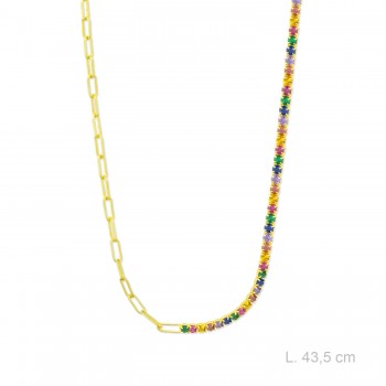 Silver necklace with cubic...