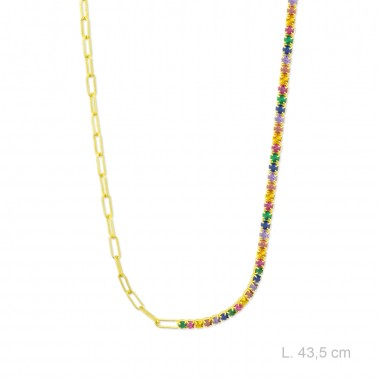 Gargantilha em Prata Esterlina com zircônia