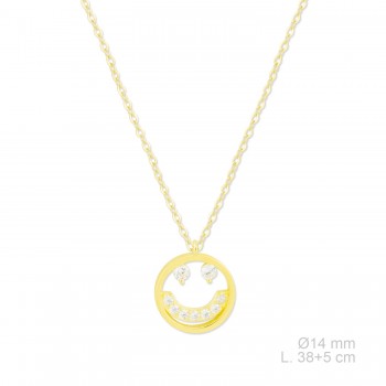 Silver necklace with cubic...