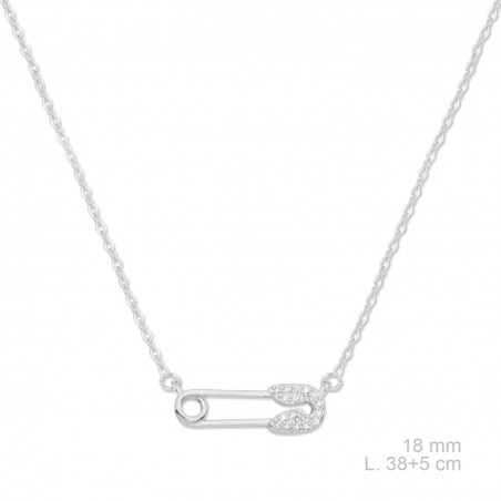 Silver necklace with cubic zirconium