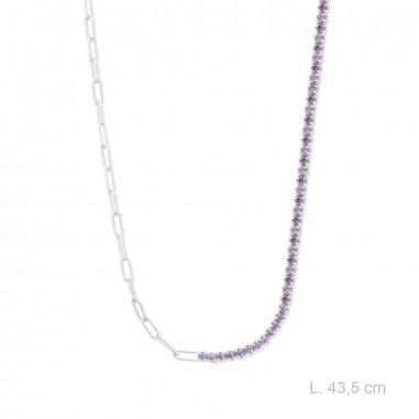 Gargantilha em Prata Esterlina com zircônia