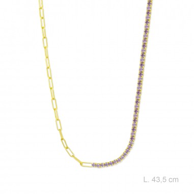 Silver necklace with cubic zirconium