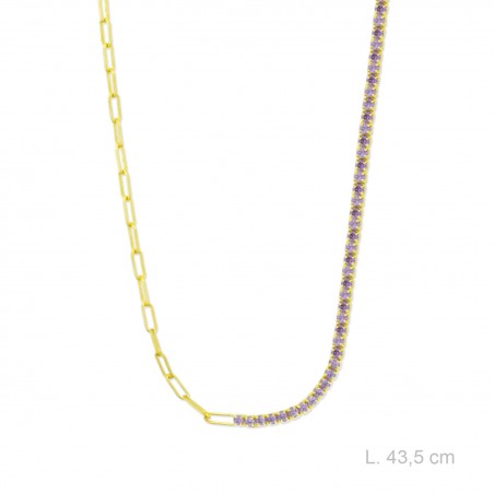 Gargantilha em Prata Esterlina com zircônia