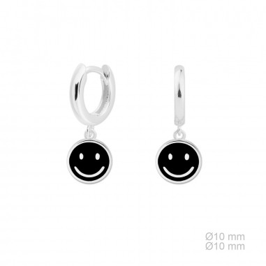 Pendientes Aro Smile Negros