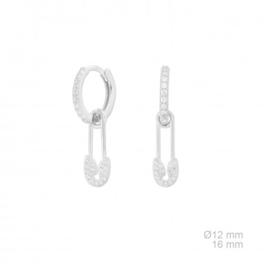 Silver earrings with cubic zirconium