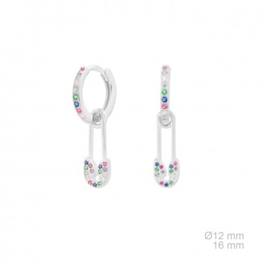 Boucles d'oreilles en Argent avec oxyde de zirconium