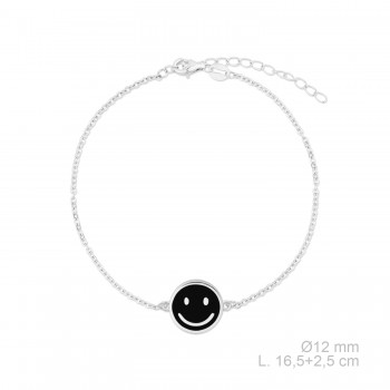Pulsera Smiley Negro