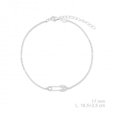 Pulseira de Prata Esterlina com zircônia