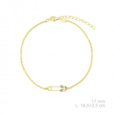 Pulseira de Prata Esterlina com zircônia