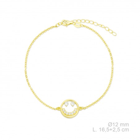 Pulseira de Prata Esterlina com zircônia