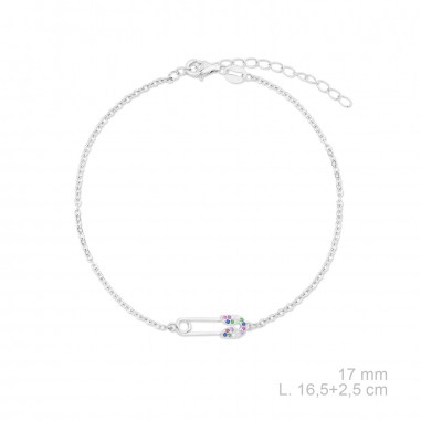 Pulseira de Prata Esterlina com zircônia