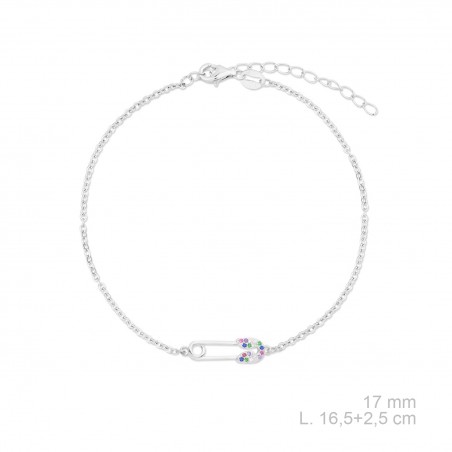 Silver bracelet with cubic zirconium