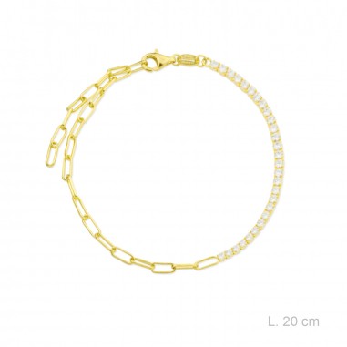 Pulseira de Prata Esterlina com zircônia