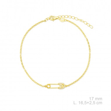 Pulseira de Prata Esterlina com zircônia