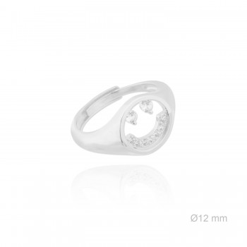 Silver ring with cubic...