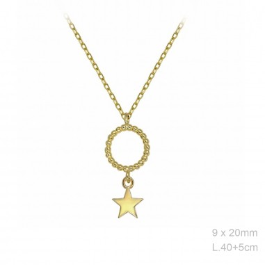 Gargantilla Circulo Bolitas Dorada Estrella