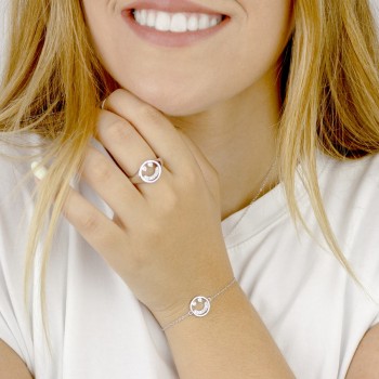 Pulsera Smiley Blanco  2
