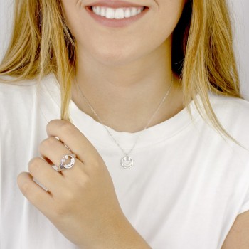 Silver necklace with cubic... 2