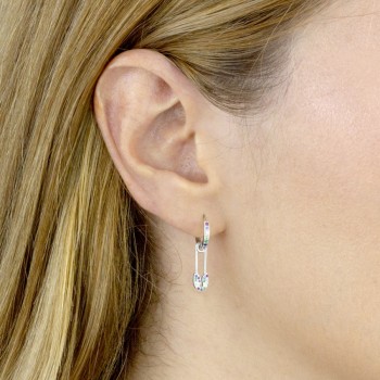 Silver earrings with cubic... 2