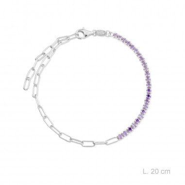Silver bracelet with cubic zirconium