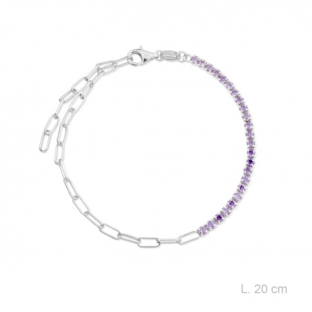 Pulseira de Prata Esterlina com zircônia