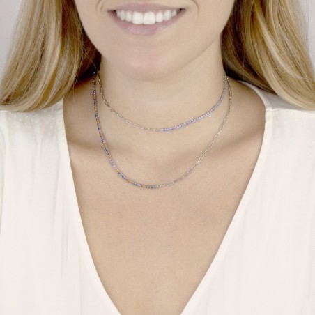 Silver necklace with cubic zirconium