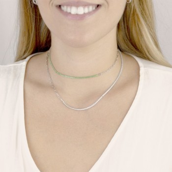 Silver necklace with cubic... 2