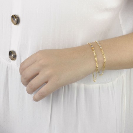 Silver bracelet with cubic zirconium