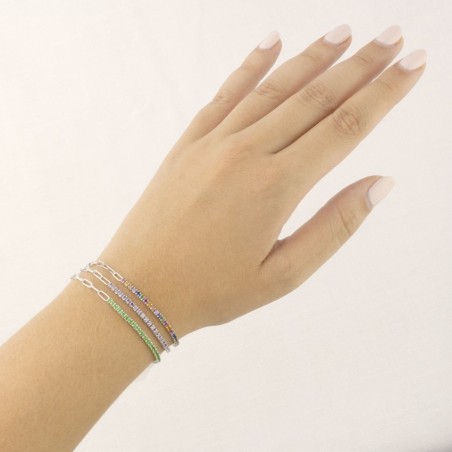Silver bracelet with cubic zirconium