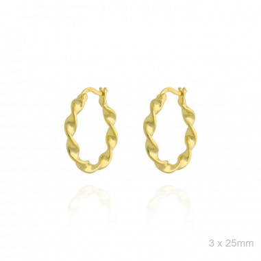 Pendientes Aro Dorado Rizado