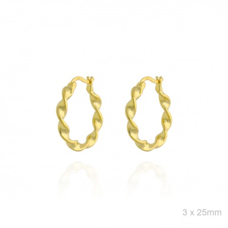Pendientes Aro Dorado Rizado