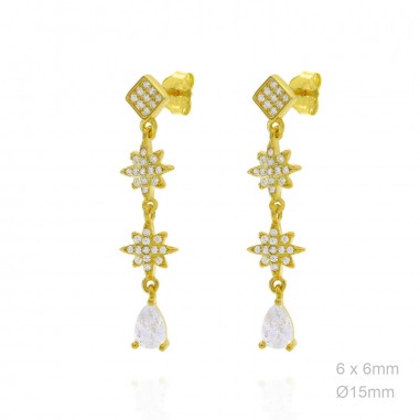 Pendientes Presión Dorado Largo Polar Polar Circ