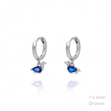 Pendientes Aro Dinosaurio Circ Azul