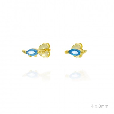 Pendientes Presión Dorado Dinosaurio Agua