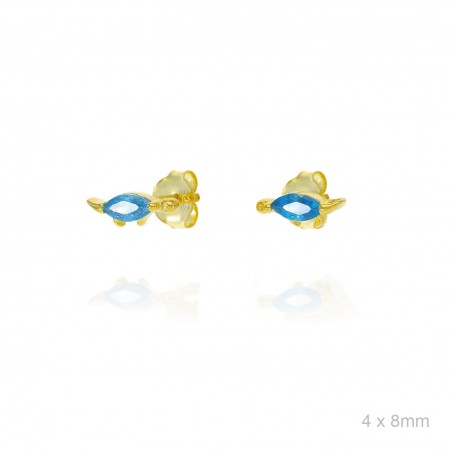 Pendientes Presión Dorado Dinosaurio Agua