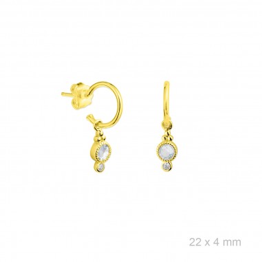 Brincos de Prata Esterlina e Zircônia