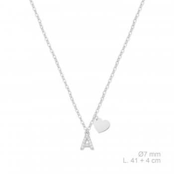 Silver necklace with cubic...