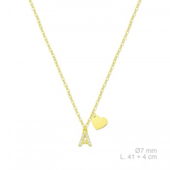 Silver necklace with cubic...