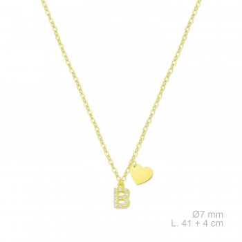 Silver necklace with cubic...