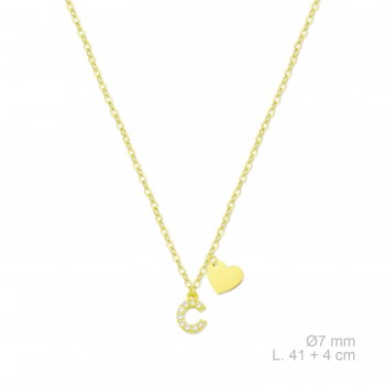 Silver necklace with cubic...