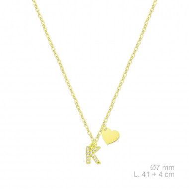 Silver necklace with cubic zirconium | K