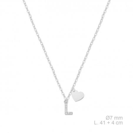 Silver necklace with cubic zirconium | L