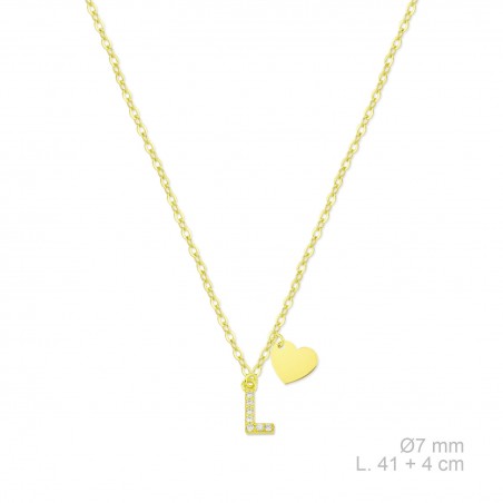 Silver necklace with cubic zirconium | L