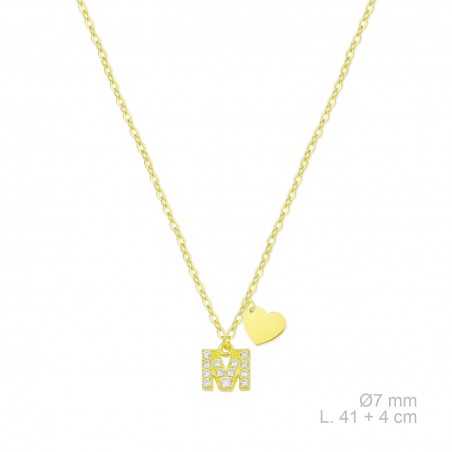 Silver necklace with cubic zirconium | M